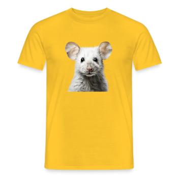 Süße Maus – niedliches Tierportrait - Männer T-Shirt - Gelb - Vorne - AI Model Male 178 dark (178cm)