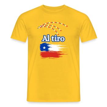 Pinceau drapeau du dialecte chilien - T-shirt homme - jaune - Devant - AI Model Male 178 dark (178cm)