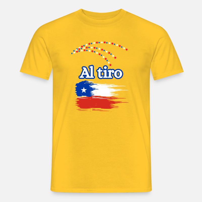 Pinceau drapeau du dialecte chilien - T-shirt homme - jaune