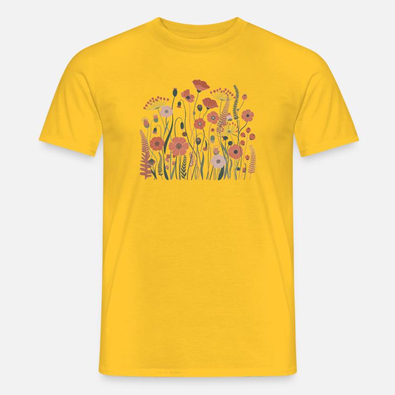 Boho Wildblumen – Blühende Harmonie - Männer T-Shirt - Gelb