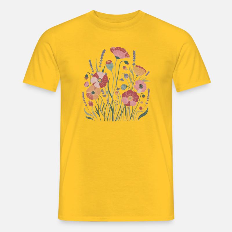 Boho Wildblumen – Blühende Harmonie - Männer T-Shirt - Gelb