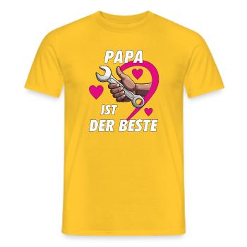 WRENCH HEART DAD THE BEST - Men's T-Shirt - yellow - Front - AI Model Male 178 dark (178cm)
