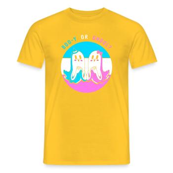 Halloween Gender Reveal - Men's T-Shirt - yellow - Front - AI Model Male 178 dark (178cm)