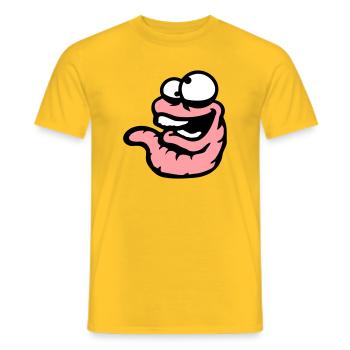 Wurm Lachend Verrückt Schielend Albern Dämlich - Männer T-Shirt - Gelb - Vorne - AI Model Male 178 dark (178cm)