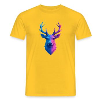 Weihnachten Rentier Low Poly - Männer T-Shirt - Gelb - Vorne - AI Model Male 178 dark (178cm)