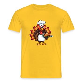Cuisinier de dinde de Thanksgiving Thanksgiving - T-shirt homme - jaune - Devant - AI Model Male 178 dark (178cm)