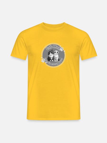 Cat Mom – Love in Every Purr - Männer T-Shirt - Gelb