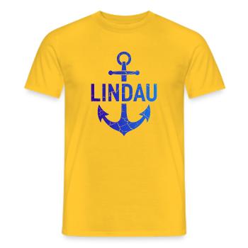 Anker Lindau Bodensee - Männer T-Shirt - Gelb - Vorne - AI Model Male 178 dark (178cm)