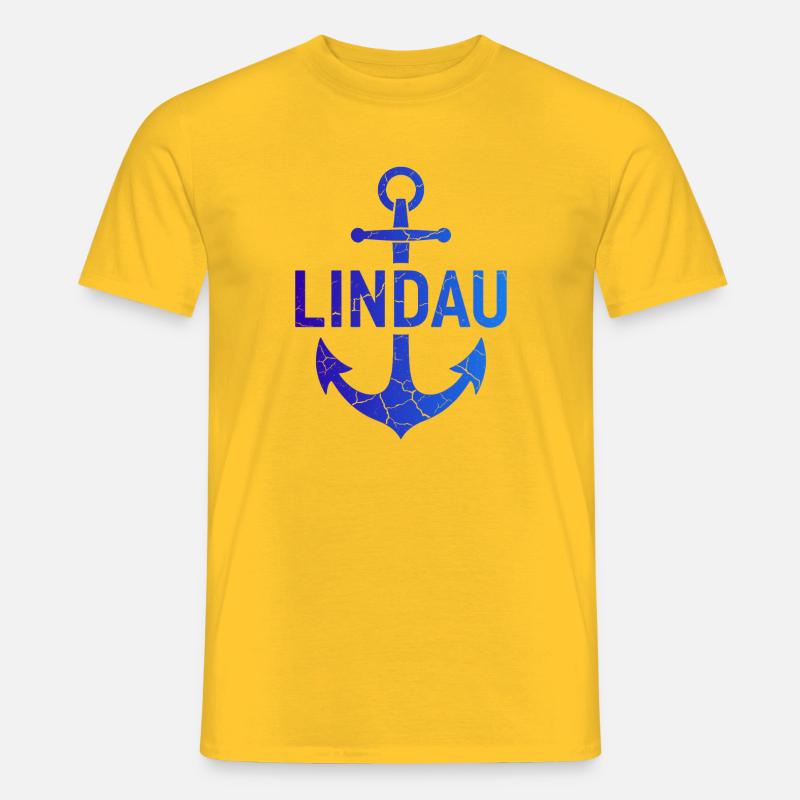 Anker Lindau Bodensee - Männer T-Shirt - Gelb