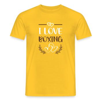 I Love Boxing - Männer T-Shirt - Gelb - Vorne - AI Model Male 178 dark (178cm)
