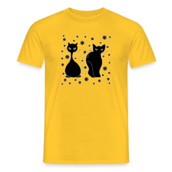 Katzen - T-shirt homme - jaune - Devant - AI Model Male 178 dark (178cm)