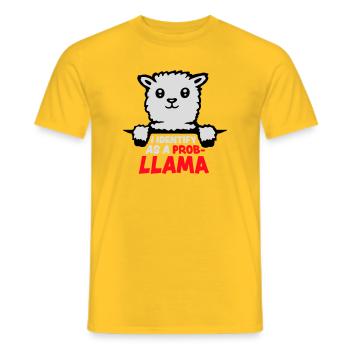 Je m’identifie comme un probllama Cool Lama Problem Spruch - T-shirt homme - jaune - Devant - AI Model Male 178 dark (178cm)