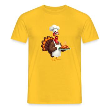 Cuisinier de dinde de Thanksgiving Thanksgiving - T-shirt homme - jaune - Devant - AI Model Male 178 dark (178cm)