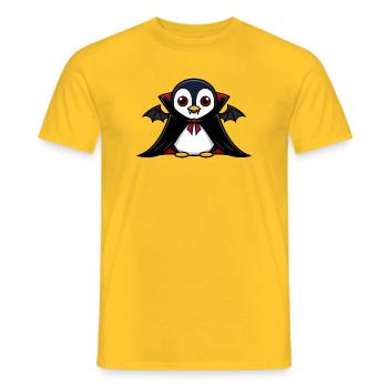 Süßer Halloween Pinguin Vampir Cartoon Chibi - Männer T-Shirt - Gelb - Vorne - AI Model Male 178 dark (178cm)