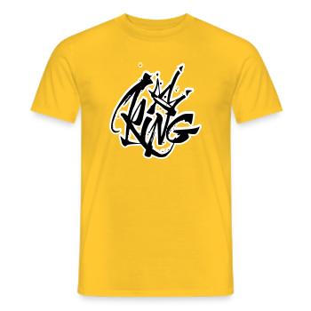 Lettrage King Graffiti - T-shirt homme - jaune - Devant - AI Model Male 178 dark (178cm)