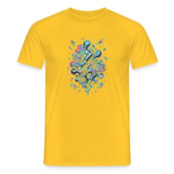 AI Abstract Coral - Men's T-Shirt - yellow - Front - AI Model Male 178 dark (178cm)