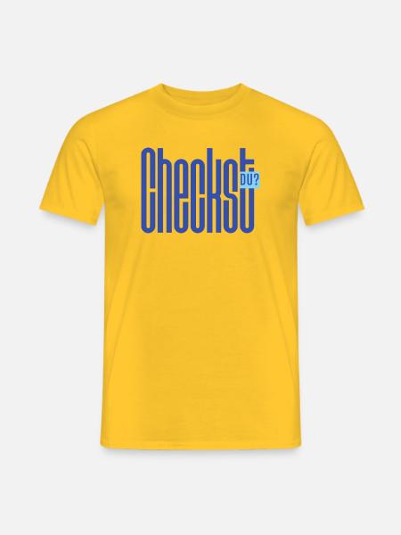 Checkst DU? Funny German Slang Shirt - Männer T-Shirt - Gelb