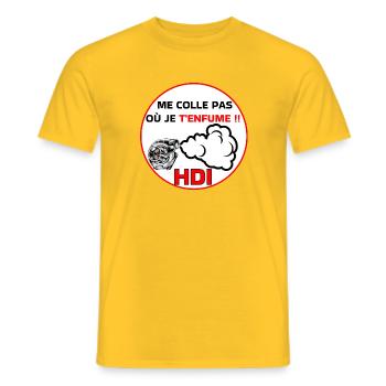 Me colle pas hdi - T-shirt homme - jaune - Devant - AI Model Male 178 dark (178cm)