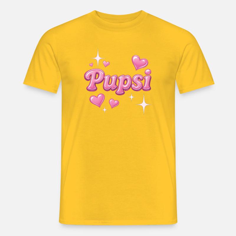 pupsi / y2k Spitzname design - Männer T-Shirt - Gelb