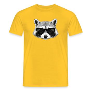 Waschbär - Männer T-Shirt - Gelb - Vorne - AI Model Male 178 dark (178cm)