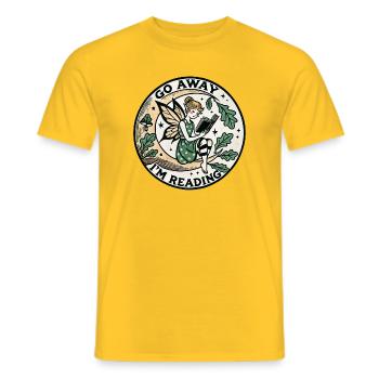 Go Away I'm Reading Fairy Circle - Men's T-Shirt - yellow - Front - AI Model Male 178 dark (178cm)