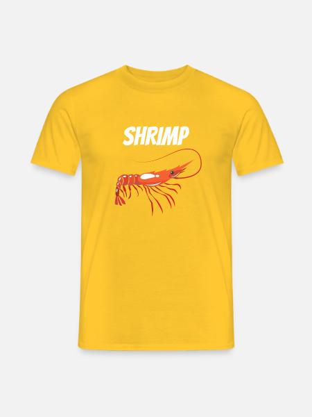 Fette Garnelenillustration mit SHRIMP Text Garnelen - Männer T-Shirt - Gelb