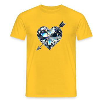 Diamantherz mit Pfeil - Männer T-Shirt - Gelb - Vorne - AI Model Male 178 dark (178cm)
