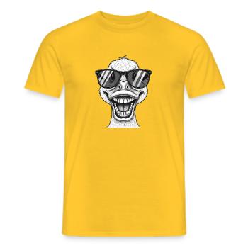 Merry Duck Portrait Nerd Lunettes Lunettes de soleil - T-shirt homme - jaune - Devant - AI Model Male 178 dark (178cm)