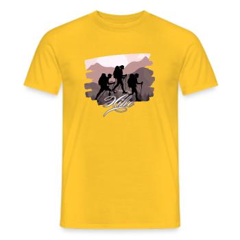 Feel the Vibe – Hike | Wanderer & Naturmotiv | Abe - Männer T-Shirt - Gelb - Vorne - AI Model Male 178 dark (178cm)