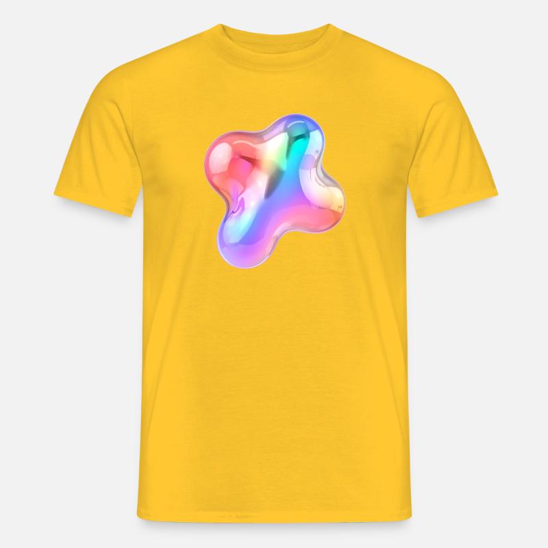 Rainbow Glossy Abstract Blob Design - Men's T-Shirt - yellow