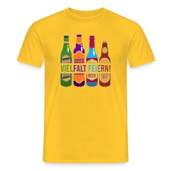 Amateurs de bière Dicton de bière Buveurs de bière Alcool - T-shirt homme - jaune - Devant - AI Model Male 178 dark (178cm)