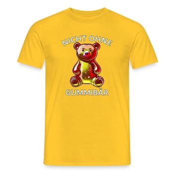 NICHT OHNE GUMMIBÄR - Männer T-Shirt - Gelb - Vorne - AI Model Male 178 dark (178cm)