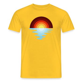 Sunset Echo Over Quiet Sea - Men's T-Shirt - yellow - Front - AI Model Male 178 dark (178cm)