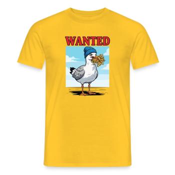 Recherché : Frites Seagull - T-shirt homme - jaune - Devant - AI Model Male 178 dark (178cm)