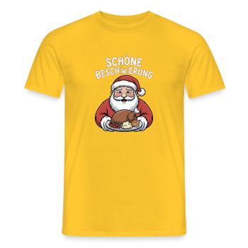 Schöne Bescherung Essen ohne Limit Weihnachtsessen - Männer T-Shirt - Gelb - Vorne - AI Model Male 178 dark (178cm)