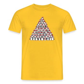 Pingouin de Noël fantaisiste avec arbre de Noël dessin animé - T-shirt homme - jaune - Devant - AI Model Male 178 dark (178cm)