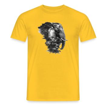 Elephant Jungle Silhouette Double - Men's T-Shirt - yellow - Front - AI Model Male 178 dark (178cm)