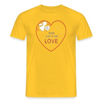 Herz Engel  Liebe - Männer T-Shirt - Gelb - Vorne - AI Model Male 178 dark (178cm)