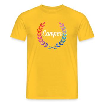 Camper Color Laurel Logo - Men's T-Shirt - yellow - Front - AI Model Male 178 dark (178cm)