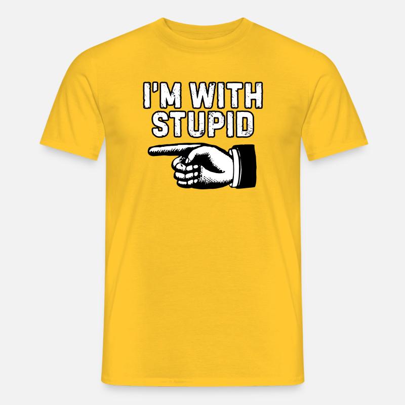 Ich bin mit dummer Handgrafik - Männer T-Shirt - Gelb