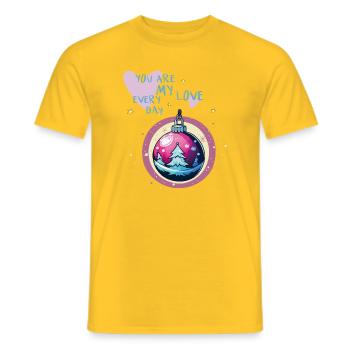 Christmas Ball Love - Men's T-Shirt - yellow - Front - AI Model Male 178 dark (178cm)