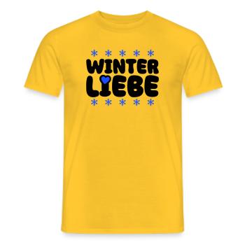 Cœur d’amour d’hiver - T-shirt homme - jaune - Devant - AI Model Male 178 dark (178cm)