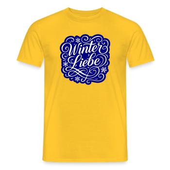 Amour d’hiver Coeur hivernal - T-shirt homme - jaune - Devant - AI Model Male 178 dark (178cm)
