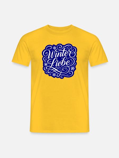 Winter Liebe Herz Winterlich - Männer T-Shirt - Gelb
