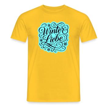 Amour d’hiver Coeur hivernal - T-shirt homme - jaune - Devant - AI Model Male 178 dark (178cm)