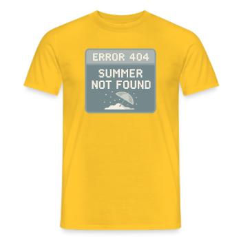 404 – L’été introuvable - T-shirt homme - jaune - Devant - AI Model Male 178 dark (178cm)