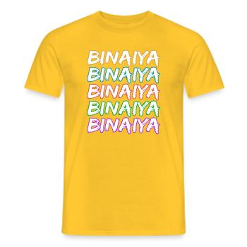 Gift for Binaiya - Men's T-Shirt - yellow - Front - AI Model Male 178 dark (178cm)