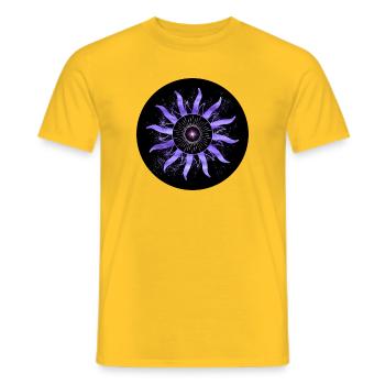 Concentric astral violet sun - Men's T-Shirt - yellow - Front - AI Model Male 178 dark (178cm)