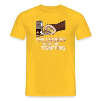 Weihnachtsmann Bigfoot - Männer T-Shirt - Gelb - Vorne - AI Model Male 178 dark (178cm)
