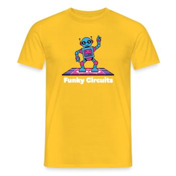 Funky Circuits Roboter - Männer T-Shirt - Gelb - Vorne - AI Model Male 178 dark (178cm)